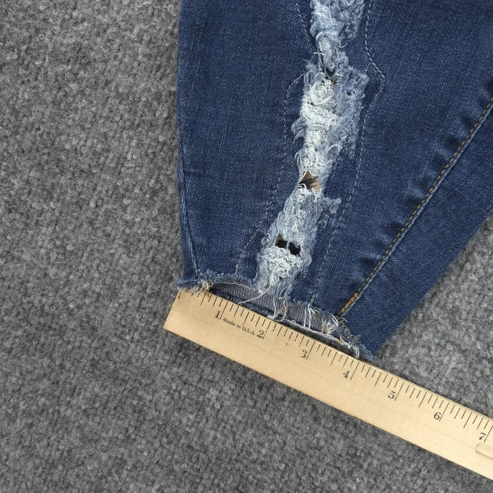 Judy Blue‎ Jeans Womens 16W Blue High Rise Skinny Distressed Denim Leopard